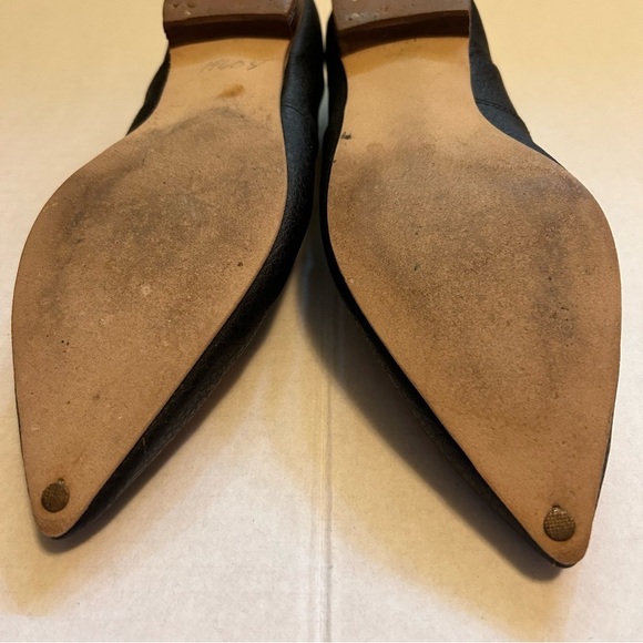 Vintage Buskens Black Leather Studded Geometric Shoes Pointed Toe Small - Picture 11 of 14